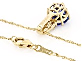 Tanzanite With White Diamond 14k Yellow Gold Pendant With Chain 2.00ctw