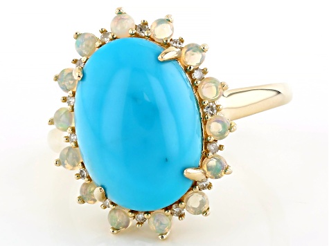 ネイタルデザイン 38-KT SOTE ver. YELLOW GREEN Multi-Color Multi Gemstone 10k Yellow Gold Ring 2.11ctw