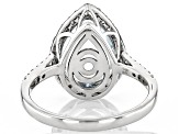Aquamarine With White Diamond Rhodium Over 14k White Gold Ring 3.85ctw