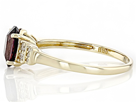 Purple Spinel With White Diamond 10k Yellow Gold Ring 1.31ctw