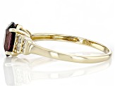 Purple Spinel With White Diamond 10k Yellow Gold Ring 1.31ctw