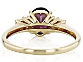Purple Spinel With White Diamond 10k Yellow Gold Ring 1.31ctw