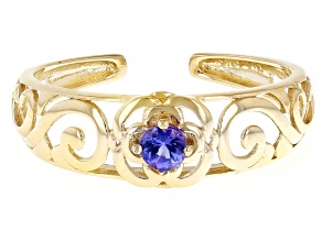 Tanzanite 10k Yellow Gold Toe Ring 0.08ctw