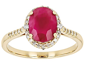 Picture of John Saul Ruby With White Diamond 10k Yellow Gold Ring 2.27ctw