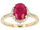 John Saul Ruby With White Diamond 10k Yellow Gold Ring 2.27ctw