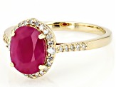 John Saul Ruby With White Diamond 10k Yellow Gold Ring 2.27ctw