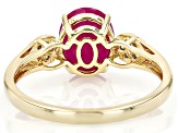 John Saul Ruby With White Diamond 10k Yellow Gold Ring 2.27ctw