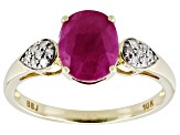 John Saul Ruby With White Diamond 10k Yellow Gold Ring 1.93ctw