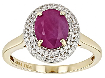 Picture of John Saul Ruby With White Diamond 10k Yellow Gold Ring 2.37ctw