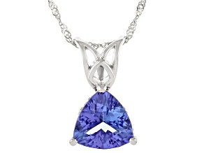 Tanzanite Rhodium Over 14k White Gold Pendant With Chain 2.21ctw