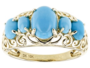 Sleeping Beauty Turquoise 10k Yellow Gold Ring