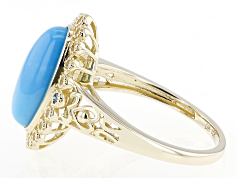 TUC金　地金0.3g Sleeping Beauty Turquoise With Blue And White Diamond 10k