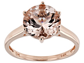 Peach Cor-De-Rosa Morganite™ 14k Rose Gold Ring 3.04ct
