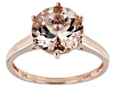 Peach Cor-De-Rosa Morganite™ 14k Rose Gold Ring 3.04ct