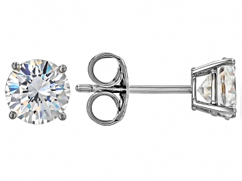 Picture of White Strontium Titanate Rhodium Over 10k White Gold Earrings 2.26ctw