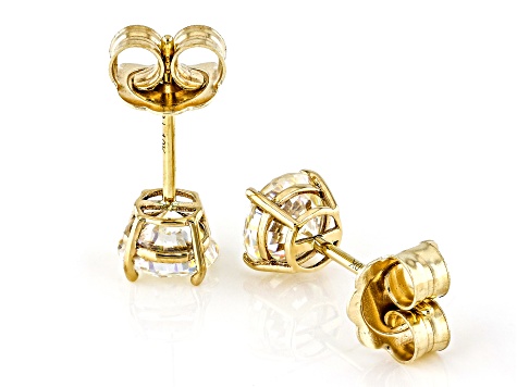 White Stronitum Titanate 10k Yellow Gold Earrings 2.26ctw