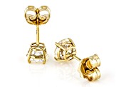 White Stronitum Titanate 10k Yellow Gold Earrings 2.26ctw