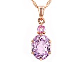 Pink Kunzite 10k Rose Gold Pendant With Chain 2.36ctw