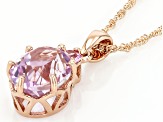 Pink Kunzite 10k Rose Gold Pendant With Chain 2.36ctw