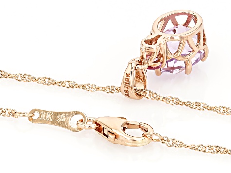 Pink Kunzite 10k Rose Gold Pendant With Chain 2.36ctw