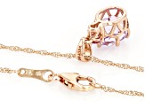 Pink Kunzite 10k Rose Gold Pendant With Chain 2.36ctw