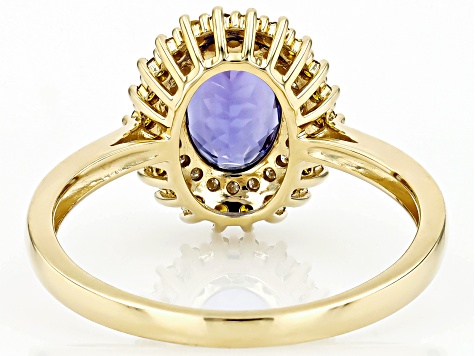 Tanzanite With Yellow Diamond And White Diamond 10k Yellow
