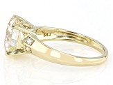 White Strontium Titanate With White Moissanite 10k Yellow Gold Ring 4.79ctw