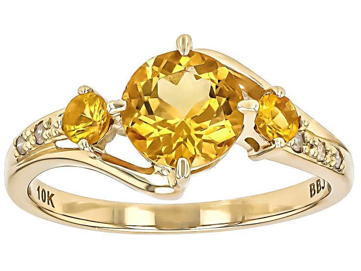 Yellow Beryl With Yellow Sapphire With White Diamond 10k