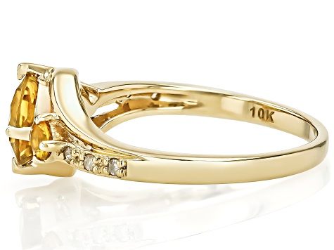 Yellow Beryl With Yellow Sapphire With White Diamond 10k