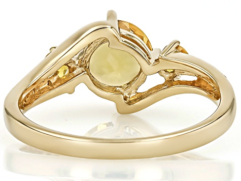 Yellow Beryl With Yellow Sapphire With White Diamond 10k