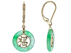 Jadeite 10k Yellow Gold Good Luck Pendant