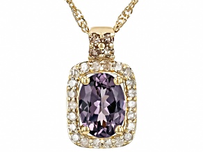 Purple Spinel 10k Yellow Gold Pendant With Chain 0.83ctw