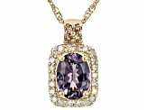 Purple Spinel 10k Yellow Gold Pendant With Chain 0.83ctw