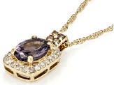 Purple Spinel 10k Yellow Gold Pendant With Chain 0.83ctw