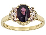 Purple Spinel 10k Yellow Gold Ring 1.63ctw