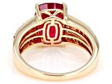 Mahaleo® Ruby With White Diamond 10k Yellow Gold Ring 3.73