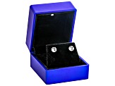 Lab Created Sapphire Rhodium Over 10k White Gold Earrings With Blue Earring Box 2.40ctw