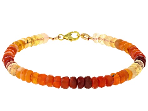 Fire Opal 14k Yellow Gold Bracelet
