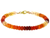 Fire Opal 14k Yellow Gold Bracelet