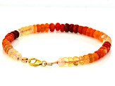 Fire Opal 14k Yellow Gold Bracelet