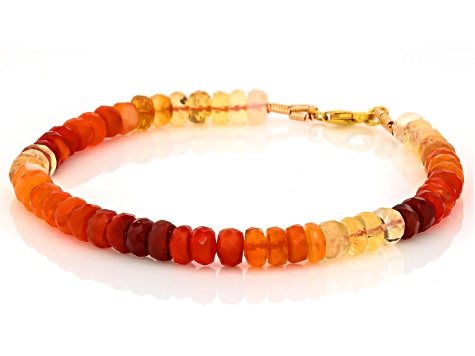 Fire Opal 14k Yellow Gold Bracelet