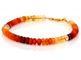 Fire Opal 14k Yellow Gold Bracelet