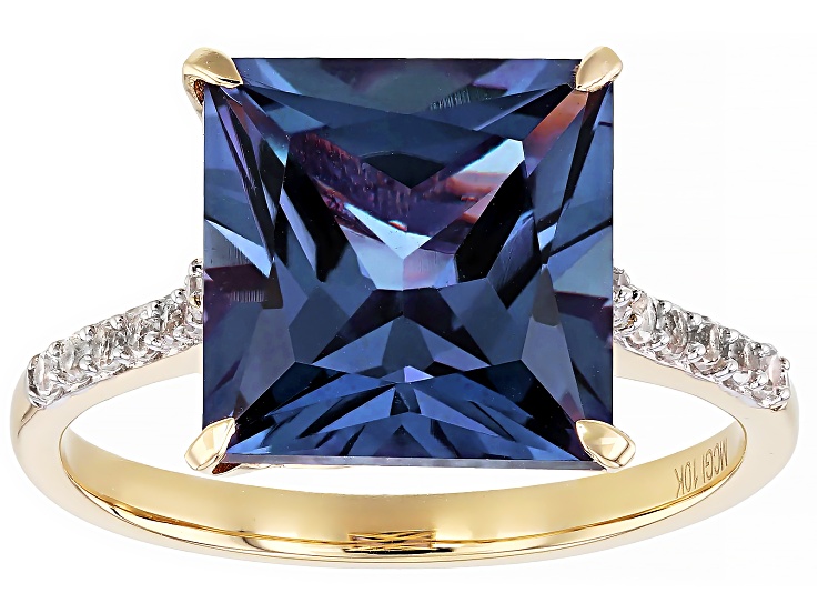 Color Change Lab Created Sapphire With White Lab Created Sapphire