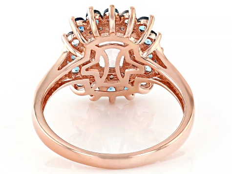 Morganite With Santa Maria Aquamarine And White Diamond 10k
