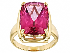 Pink Topaz 10k Yellow Gold Ring 8.08ct