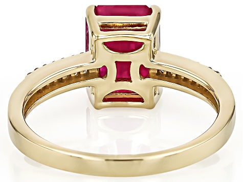 John Saul Ruby With White Diamond 10k Yellow Gold Ring 2.86ctw