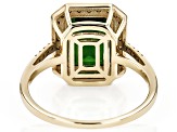 Chrome Diopside With Yellow Diamond 10k Yellow Gold Ring 3.24ctw