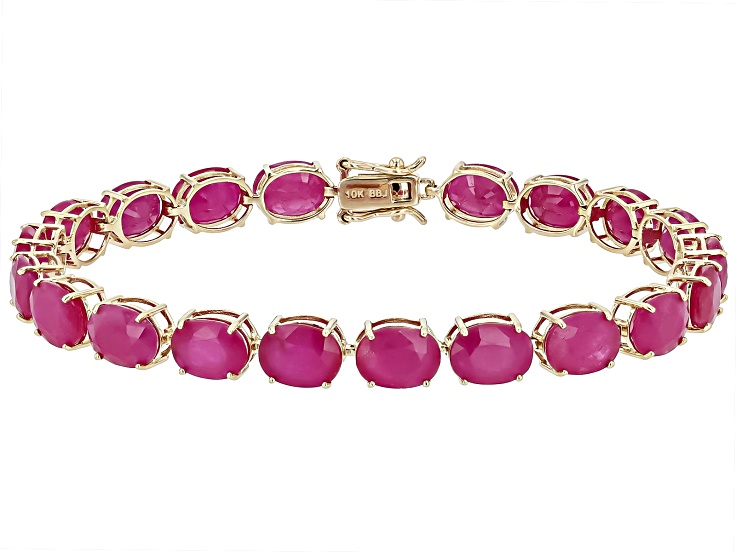 ❣️Ruby❣️（107。957） John Saul Ruby 10k Yellow Gold Bracelet 25.50ctw - CLG957 | JTV