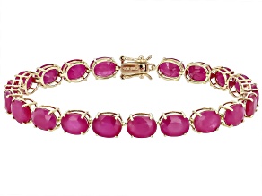 John Saul Ruby 10k Yellow Gold Bracelet 25.50ctw