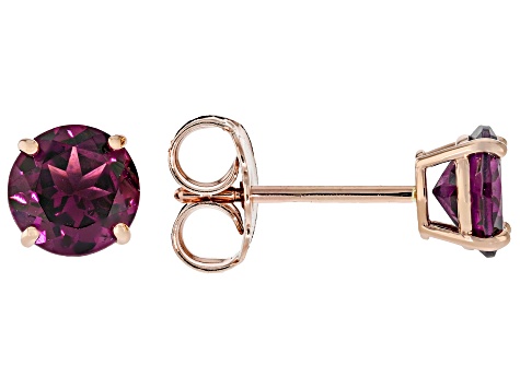 Grape Color Garnet 10k Rose Gold Earrings 2.55ctw